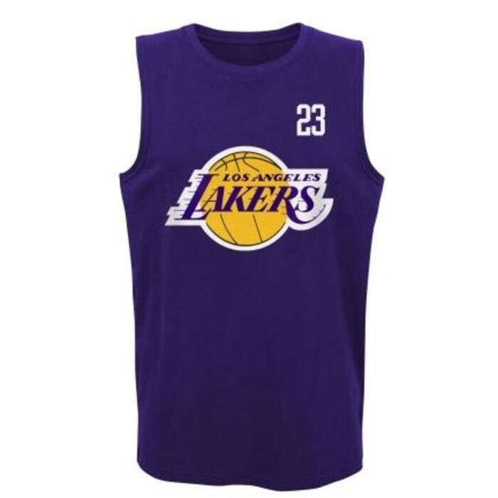 NBA Licensed All Net Basic Tank Top NBA Los Angeles Lakers Lebron James #23 purple