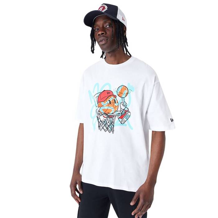 New Era Spray Graphic Oversized T-Shirt white