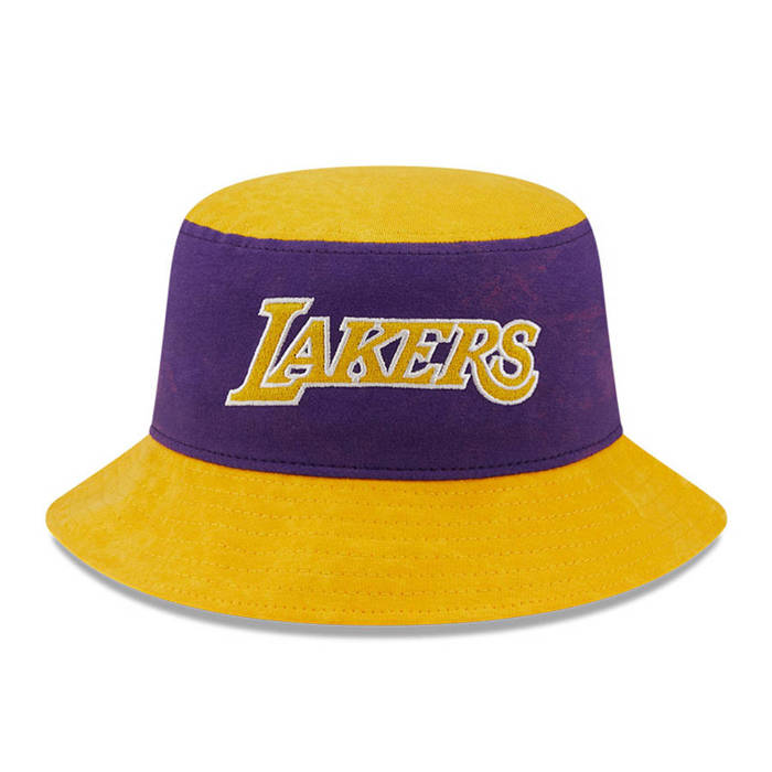 New Era bucket hat NBA Washed Pack  Washed Pack Los Angeles Lakers purple / yellow