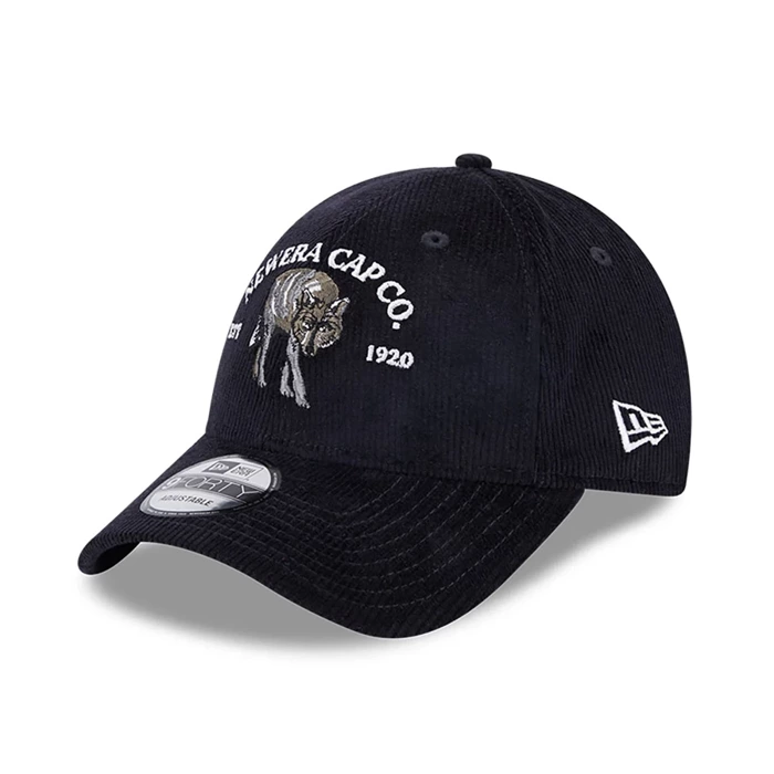 New Era cap 9FORTY Strapback Wolf Cord navy