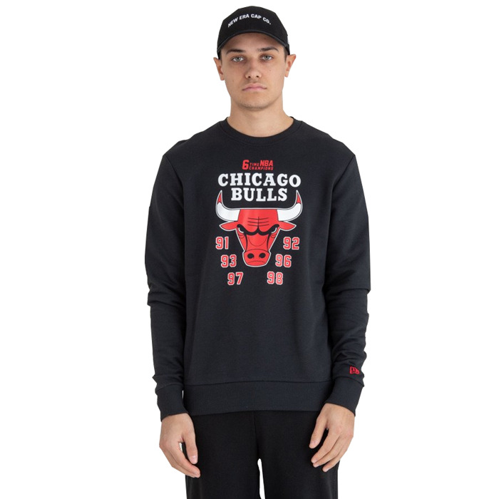 New Era sweatshirt crewneck NBA Team Champion Chicago Bulls black