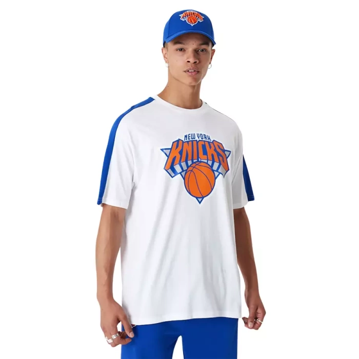 New Era  t-shirt Colour Block NBA New York Knicks white