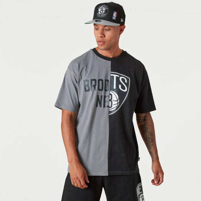 New Era  t-shirt NBA Split Brooklyn Nets black