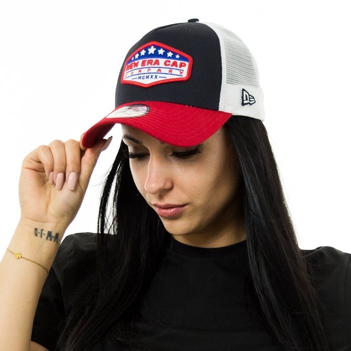 New Era trucker NE Stars USA Patch black / white / red