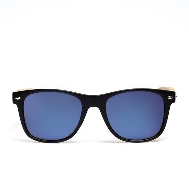 NewBadLine sunglasses Classic Wood polarized black - wood mat blue mirror 01-53