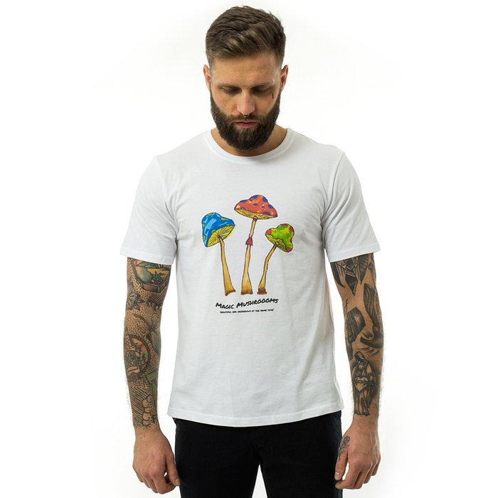 Oddity t-shirt Magic Mushroooms white