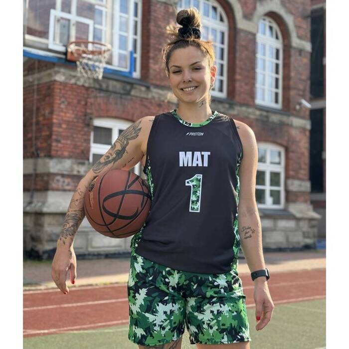 Proton x Melanżowe Akcesoria Tekstylne x MAT Wear WMNS reversible jersey Bottle Camo white / black / camo