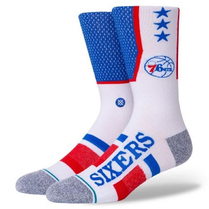 Stance socks NBA Shortcut 2 Philadelphia 76ers white
