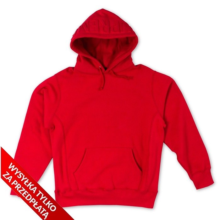 Supreme Embossed Logo Hooded Sweatshirt red