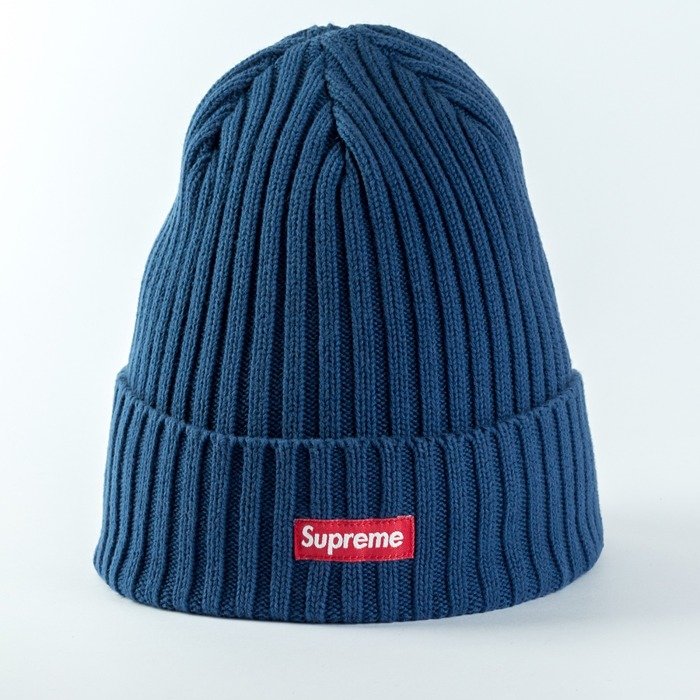 Supreme Overdyed Ribbed Beanie navy