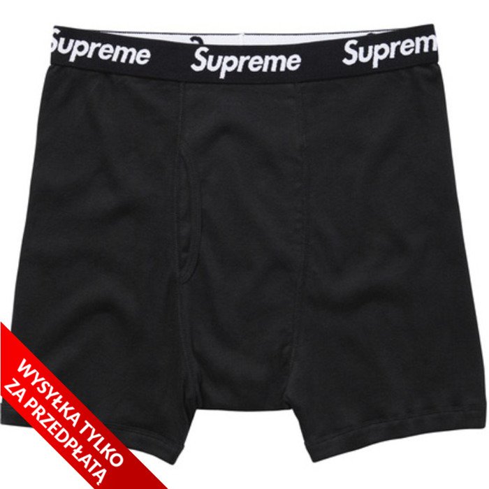 Supreme boxer Hanes black (1 pair)