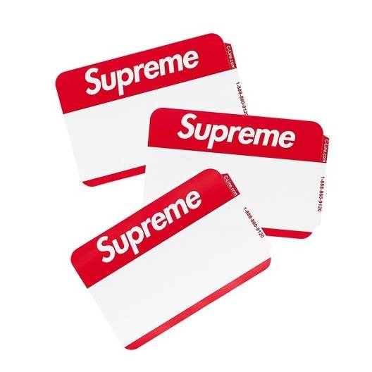 Supreme stickers Name Badge white / red (10pcs)