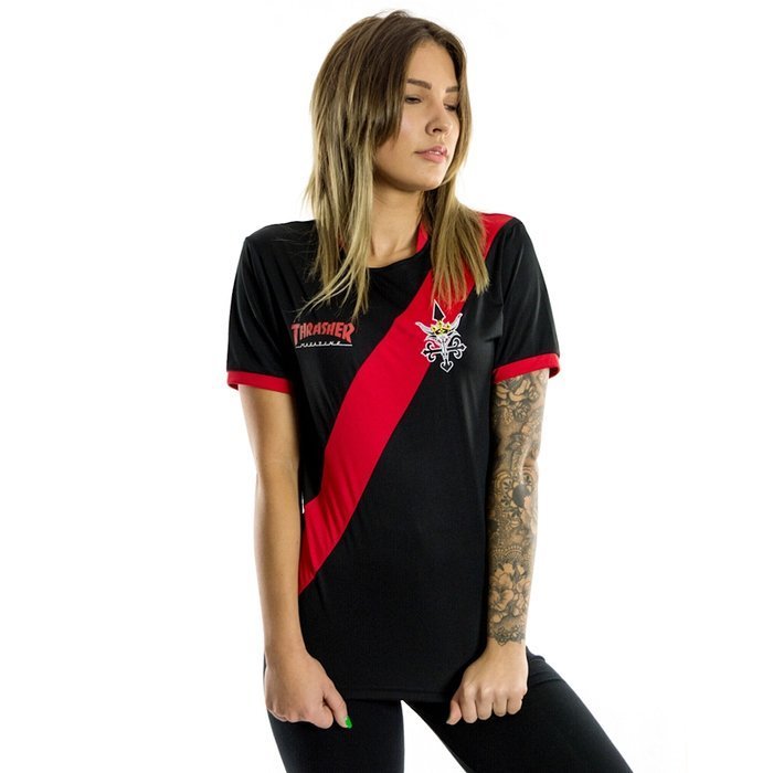 Thrasher Magazine Futbol Jersey black / red