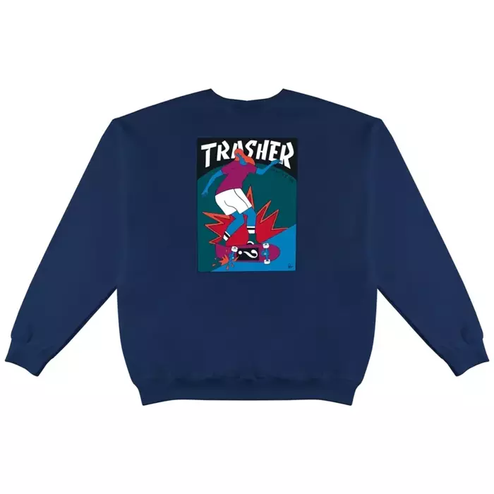 Thrasher Magazine sweatshirt crewneck Hurricane navy