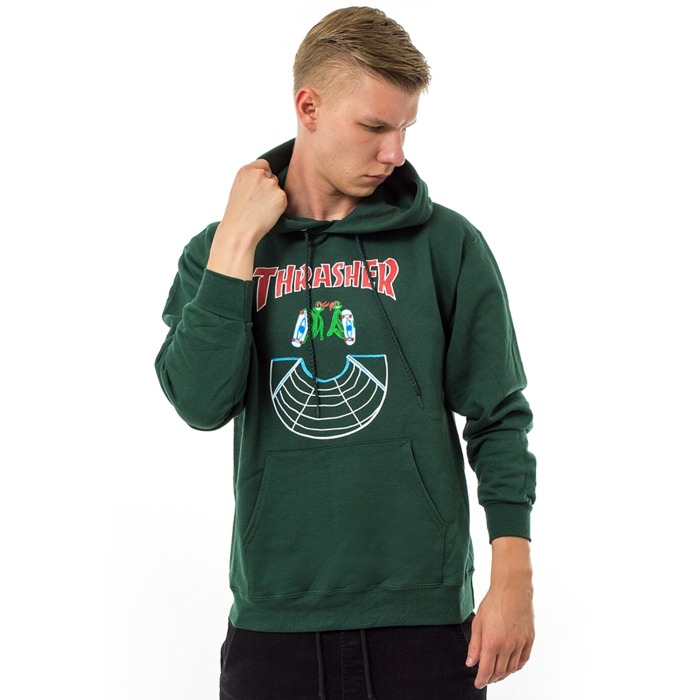 Thrasher sweatshirt hoody Doubles forest green 