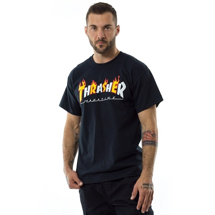 Thrasher t-shirt Flame Mag black