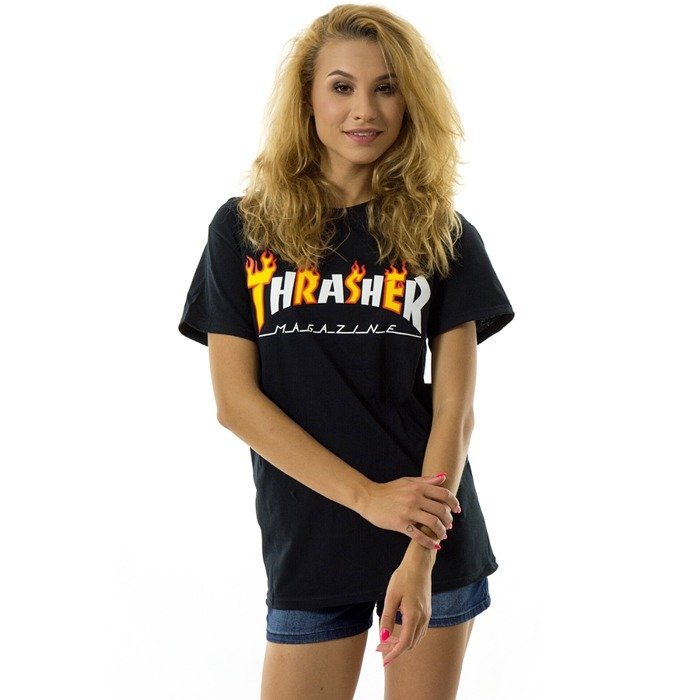 Thrasher t-shirt Flame Mag black
