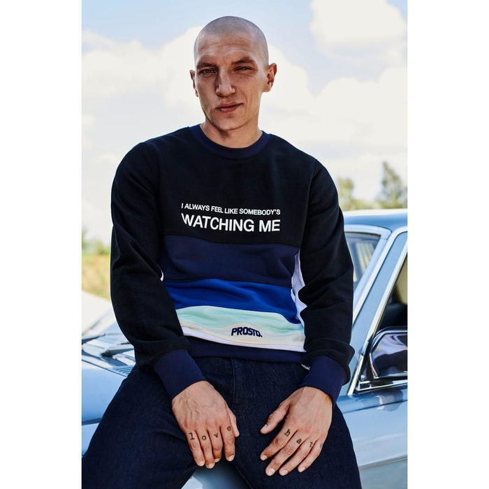 Bluza męska Prosto crewneck Royal Spark black