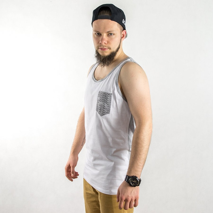 Koszulka męska Boar Clothing singlet Samar white / grey heather
