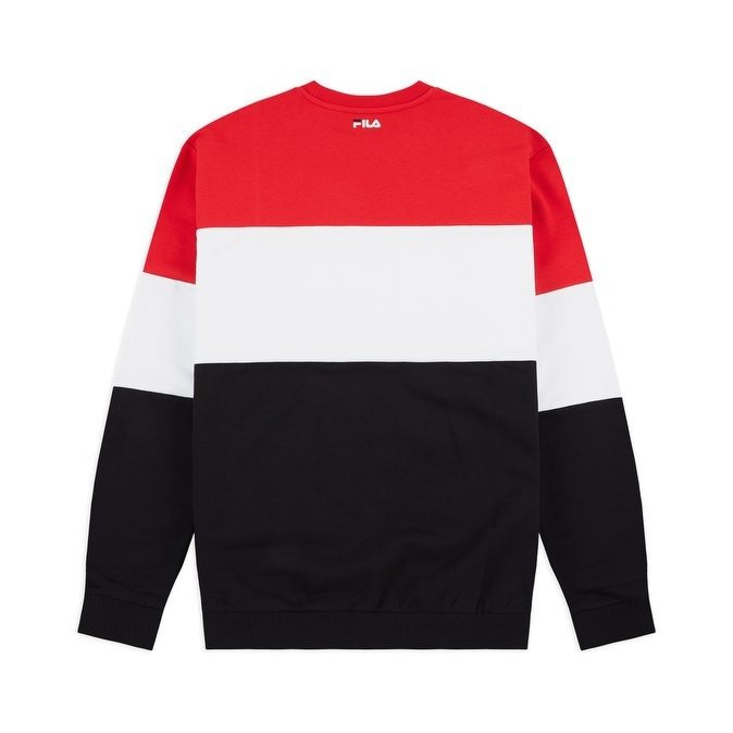 FILA sweatshirt crewneck Straight Blocked true red / black / bright white (681255-A089)