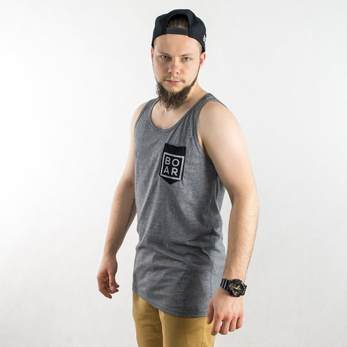 Boar Clothing tanktop singlet Leyte grey heather