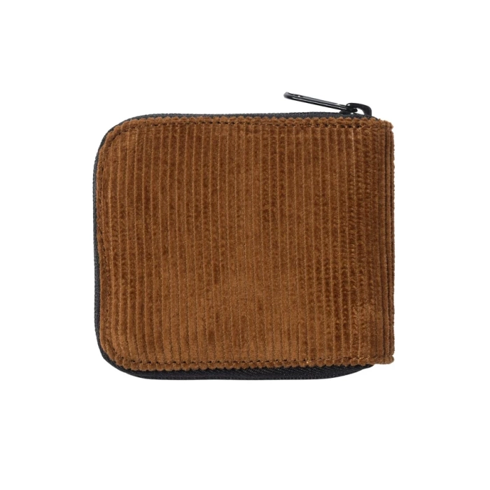 Carhartt WIP portfel Flint Zip Corduroy Wallet deep h brown