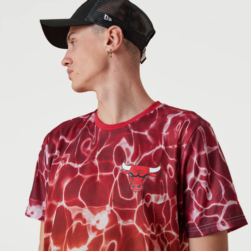 New Era t-shirt NBA Team Color Water Chicago Bulls red / yellow