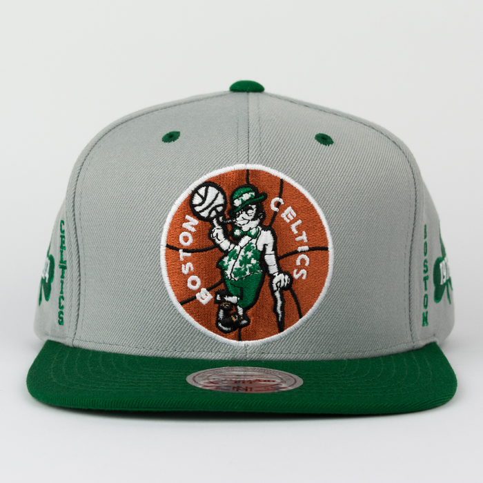 Czapka Mitchell and Ness Boston Celtics snapback Championship Pack 2 Titles grey / green (V097Z) TM
