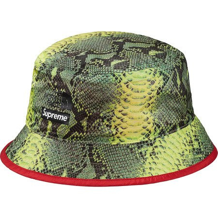 Supreme The North Face bucket hat Snakerskin Packable Reversible Crusher green / red