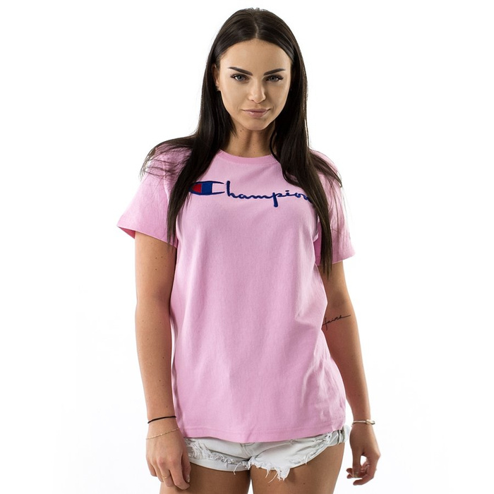 Koszulka damska Champion t-shirt Reverse Weave Front Logo top pink SWL (109280S17/2549) 