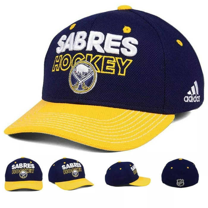 Adidas czapka z daszkiem Flexfit NHL Two Tone Locker Room Buffalo Sabres navy - yellow