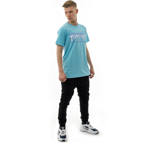 Thrasher t-shirt Flame sky blue