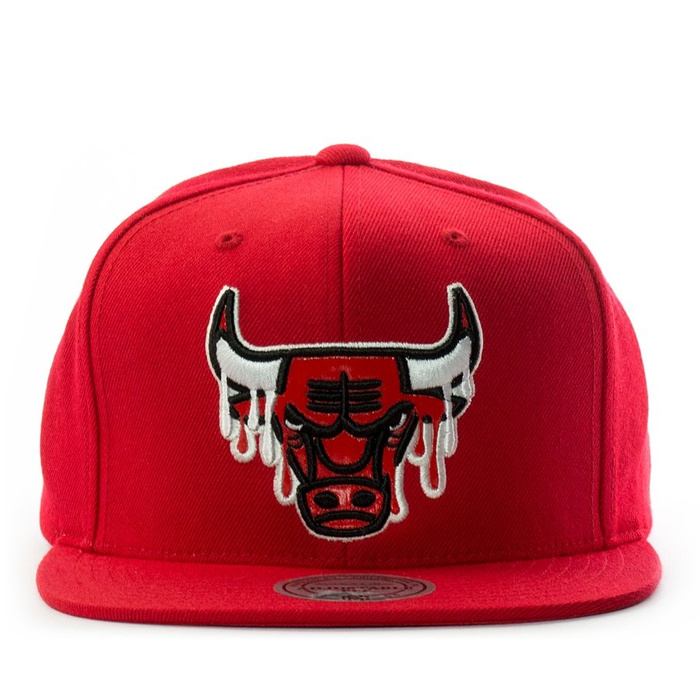 Czapka z daszkiem Mitchell and Ness snapback Dripped Chicago Bulls red