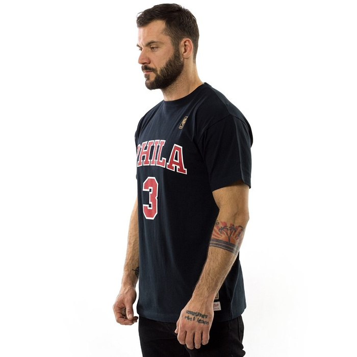 Koszulka męska Mitchell and Ness t-shirt Player Name & Number Traditional Allen Iverson Philadelphia 76ers black / red