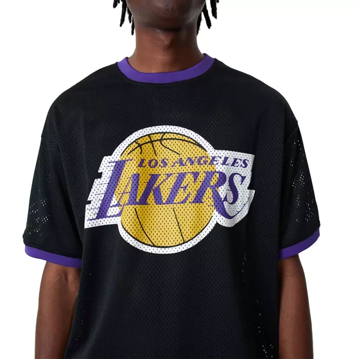 New Era koszulka męska Oversized Mesh NBA Team Logo Los Angeles Lakers black