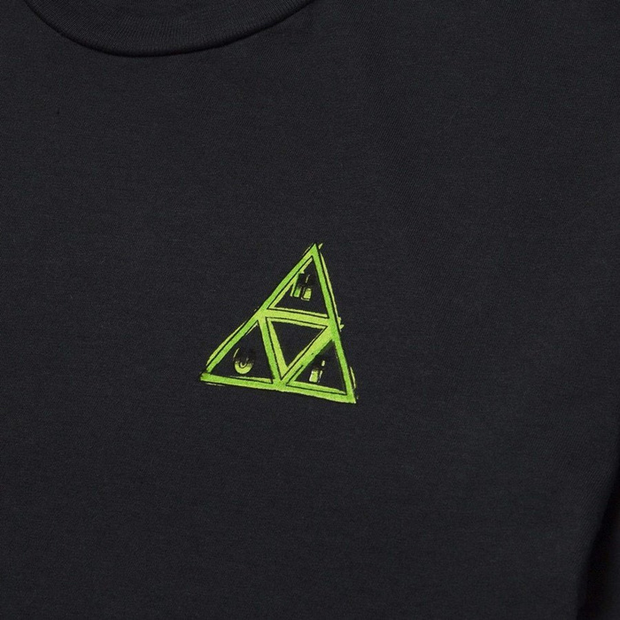 HUF t-shirt Green Buddy Triple Triangle black