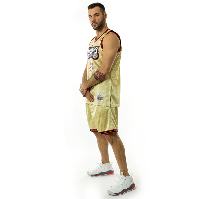 Mitchell and Ness gold swingman jersey QS Philadelphia 76ers Allen Iverson gold / red