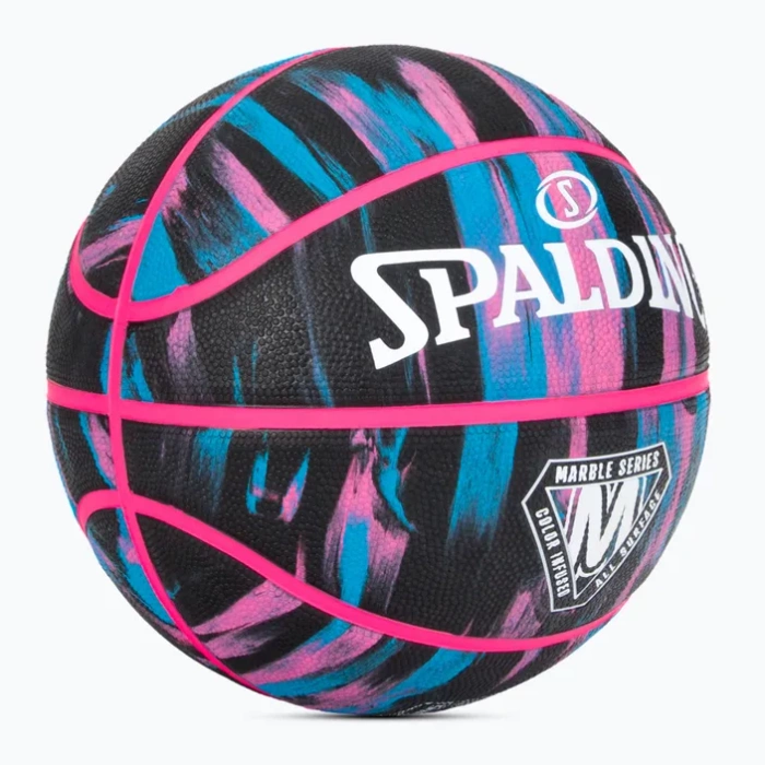 Spalding piłka do koszykówki Marble Outdoor black-pink-blue rozm.7