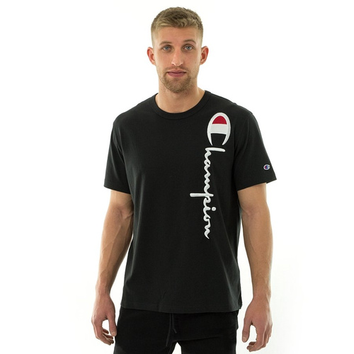 Koszulka męska Champion t-shirt Reverse Weave Vertical Script Logo Back black (212975/S19/KK001)
