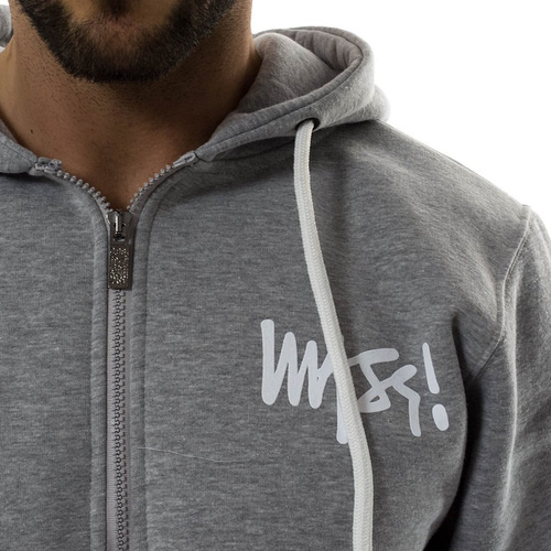 Mass Denim sweatshirt hoody Half Zip Signature Anniversary light heather grey