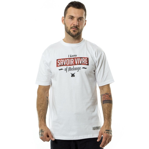 Melanżowe Akcesoria Tekstylne t-shirt Savoir Vivre white