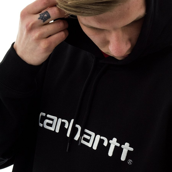 Carhartt WIP bluza męska z kapturem Hooded Carhartt Sweat Loose Fit black / white 