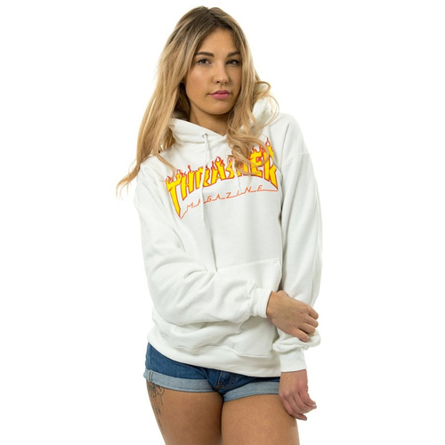 Thrasher Magazine Bluza damska z kapturem hoody Flame Logo white
