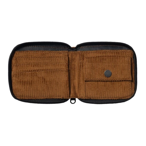 Carhartt WIP portfel Flint Zip Corduroy Wallet deep h brown