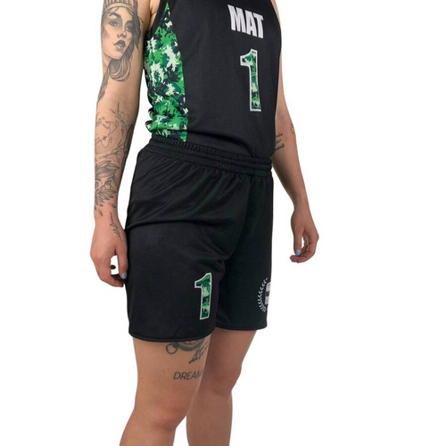 Proton x Melanżowe Akcesoria Tekstylne x MAT Wear dwustronny damski komplet koszykarski Bottle Camo white / black / camo