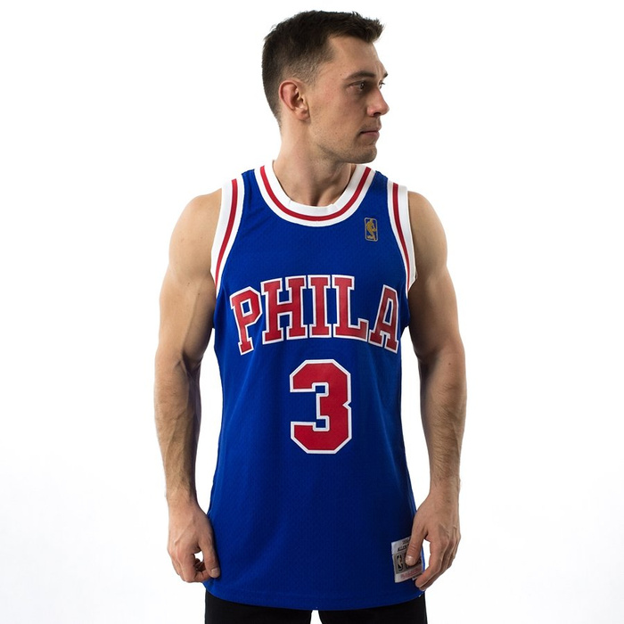 Mitchell and Ness Swingman Jersey HWC Philadelphia 76ers Allen Iverson blue
