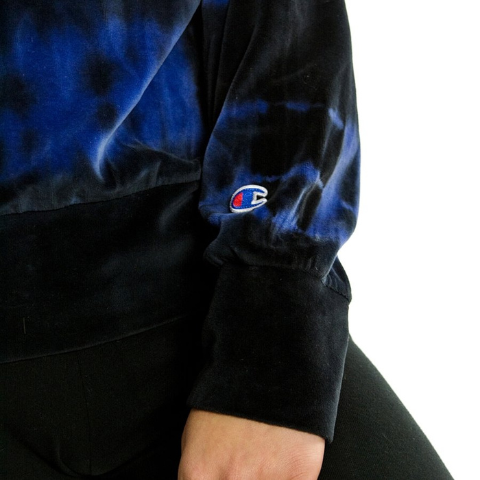 Champion sweatshirt crewneck Premium Reverse Weave Tie Dye Higneck Velour black / blue (113633/F20/BS505)