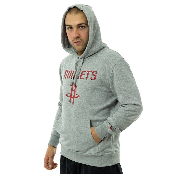 New Era bluza męska z kapturem NBA Team Logo Houston Rockets grey heather