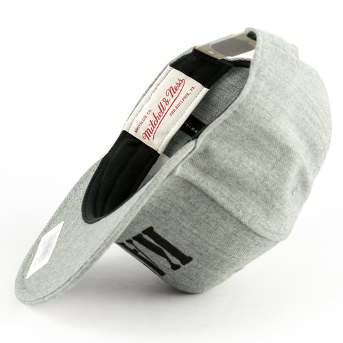 Melanżowe Akcesoria Tekstylne x Mitchell and Ness snapback KATO Script grey heather / black