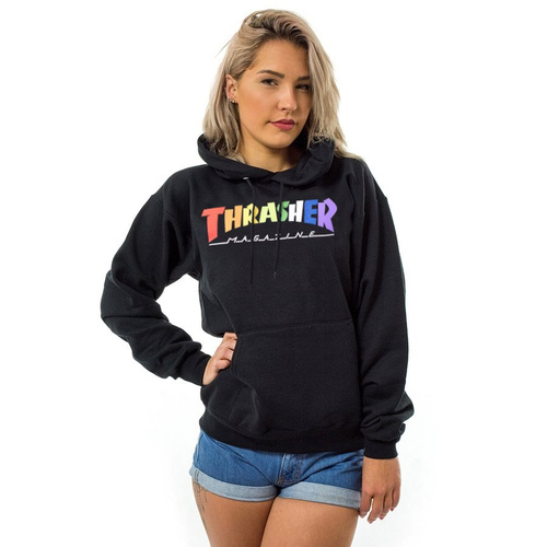 Thrasher Magazine sweatshirt WMNS Hoody Rainbow Mag black